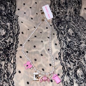 Betsey Johnson Baby Cakes Pearl Necklace with Charms